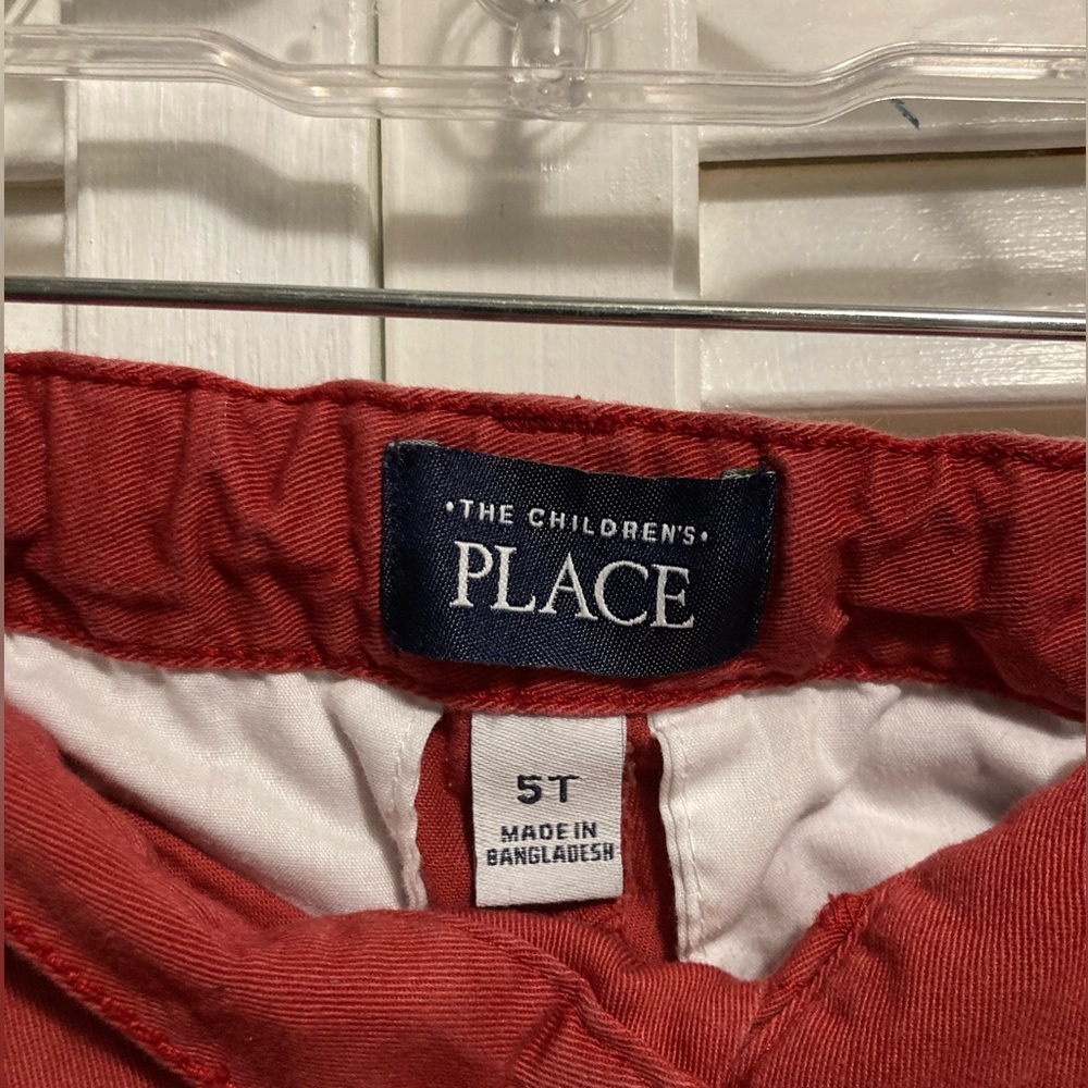 Children’s place red orange chino pants size 5T slim fit adjustable waist comfy